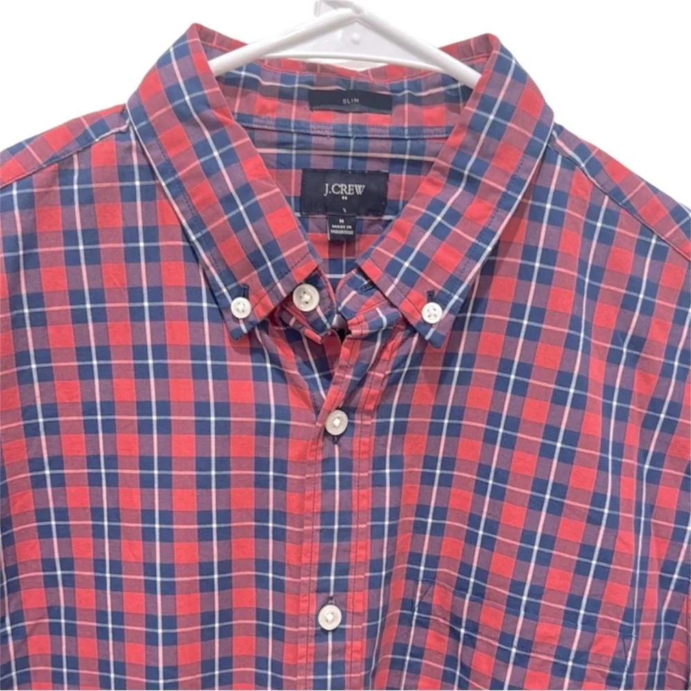 J. Crew Men's Medium Slim Casual Plaid Button Down Shirt